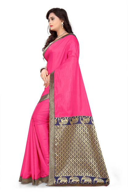 Dhiyona RV Women's Designer Paper Silk Jacquard Saree with Cotton Blouse ( KVD369 )