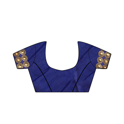 Dhiyona RV Women's Elegant Paper Silk Zari Embroidered Saree With Blouse ( KVD372 )