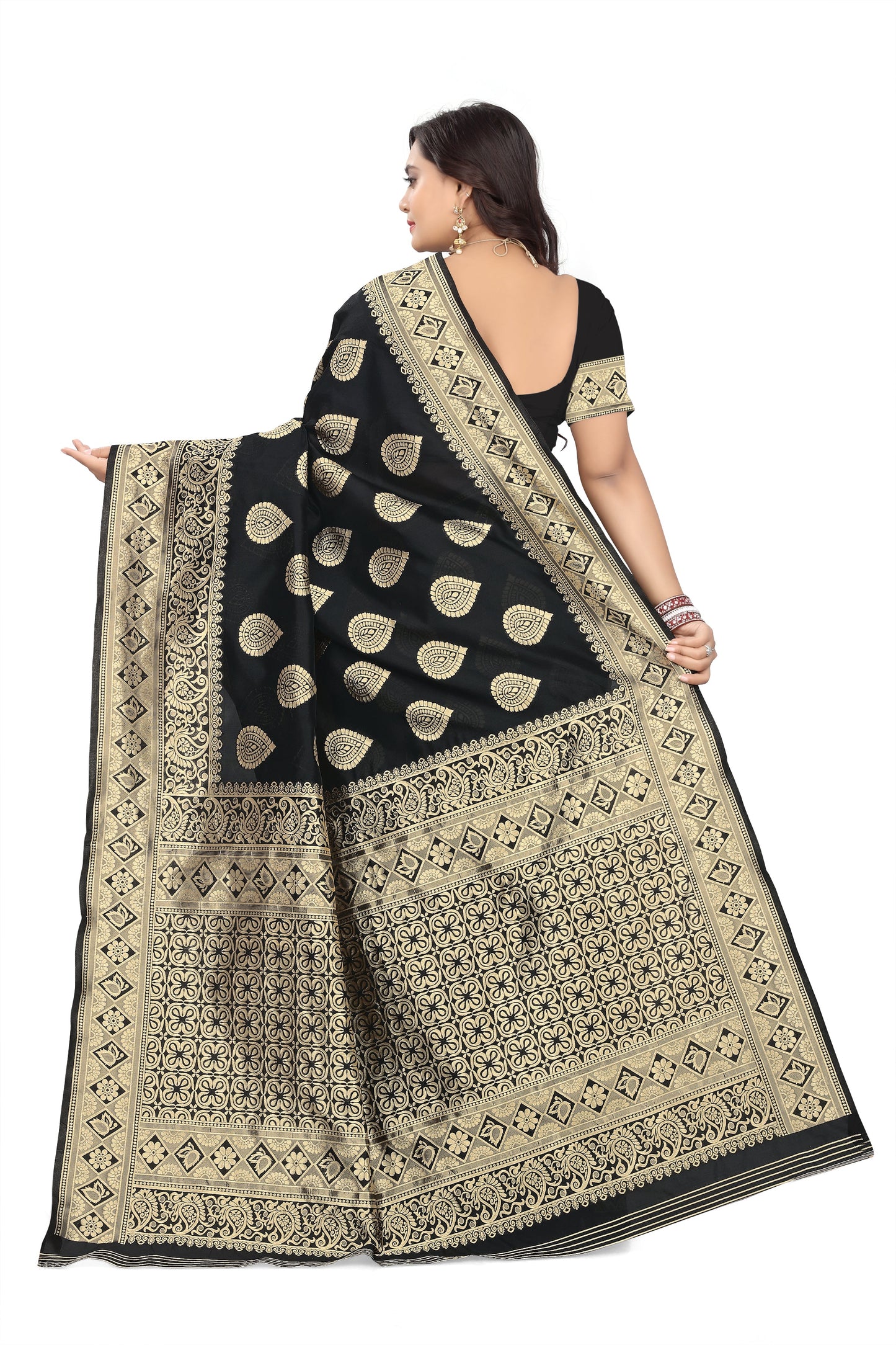 Dhiyona RV Women's Jacquard Cotton Printed Saree with Unstitched Blouse ( KVD460 )