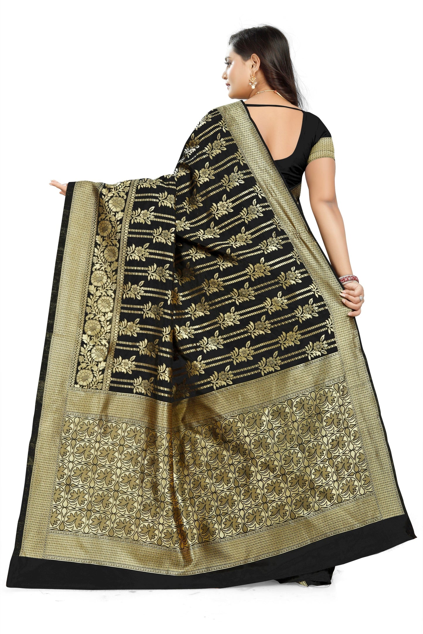 Dhiyona RV Women's Jacquard Cotton Printed Saree with Unstitched Blouse ( KVD670 )