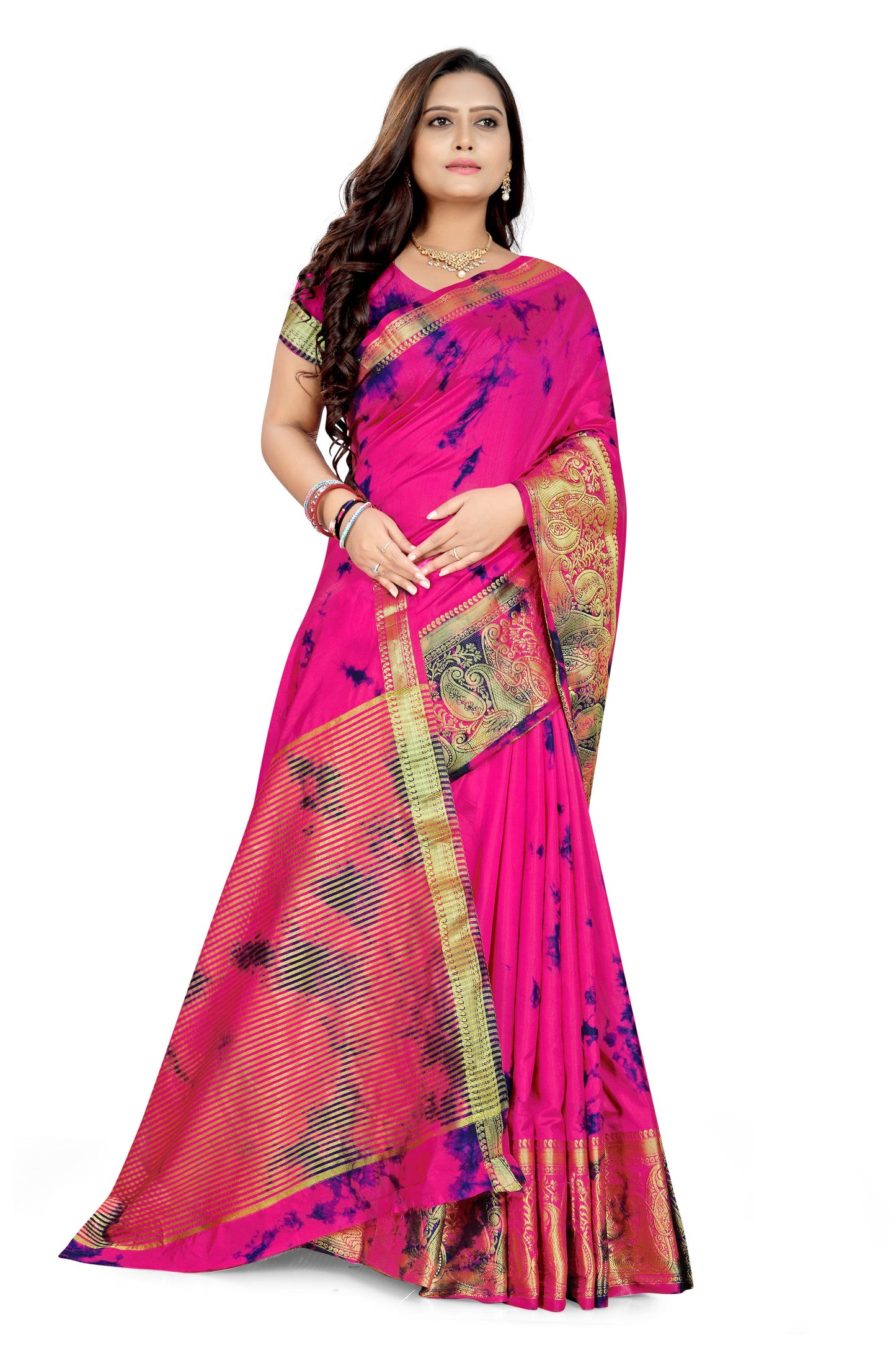 Dhiyona RV Women's Banarasi Silk With Jacquard Print Saree  ( KVD899 )