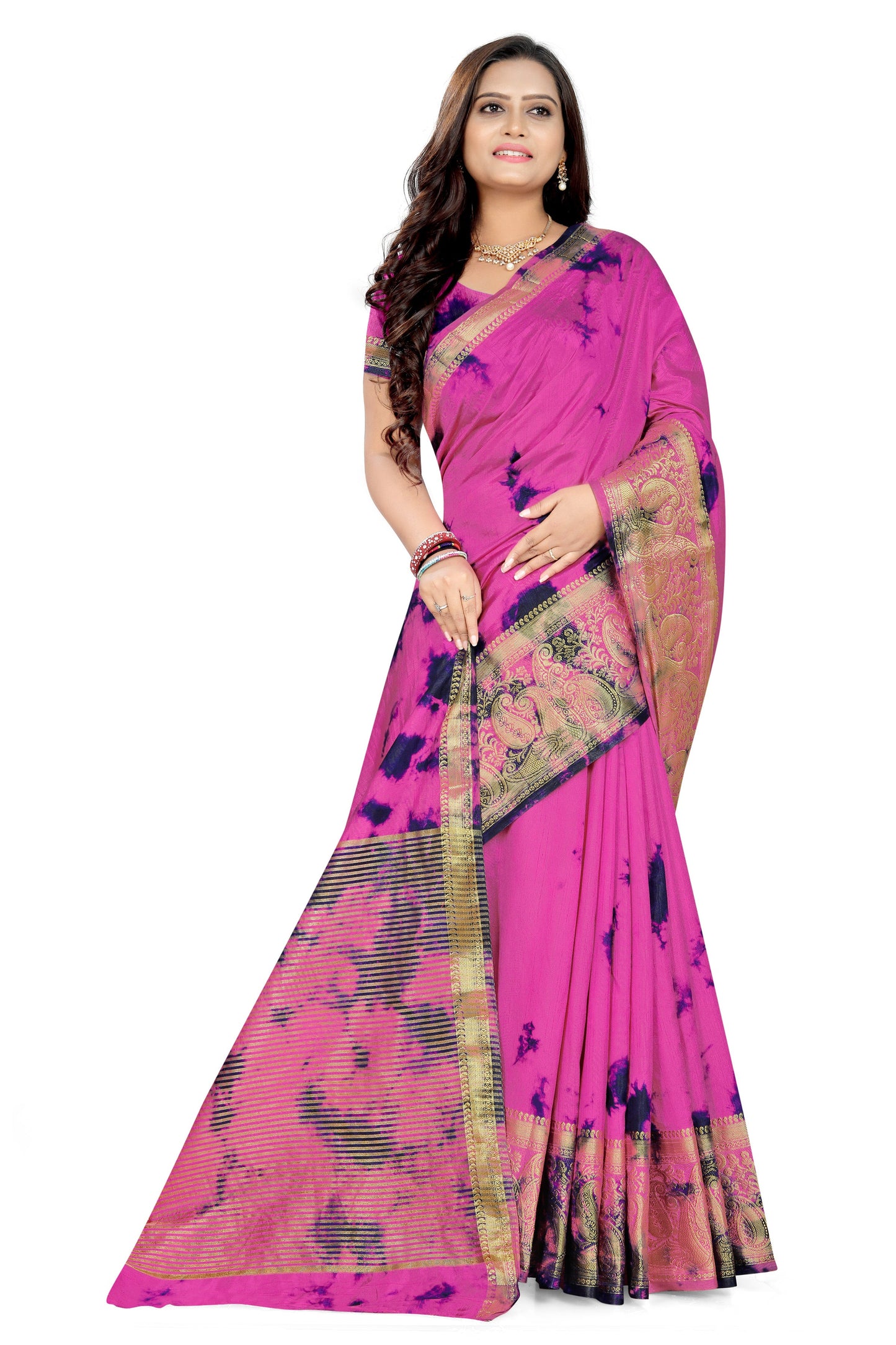 Dhiyona RV Women's Banarasi Silk With Jacquard Print Saree  ( KVD901 )