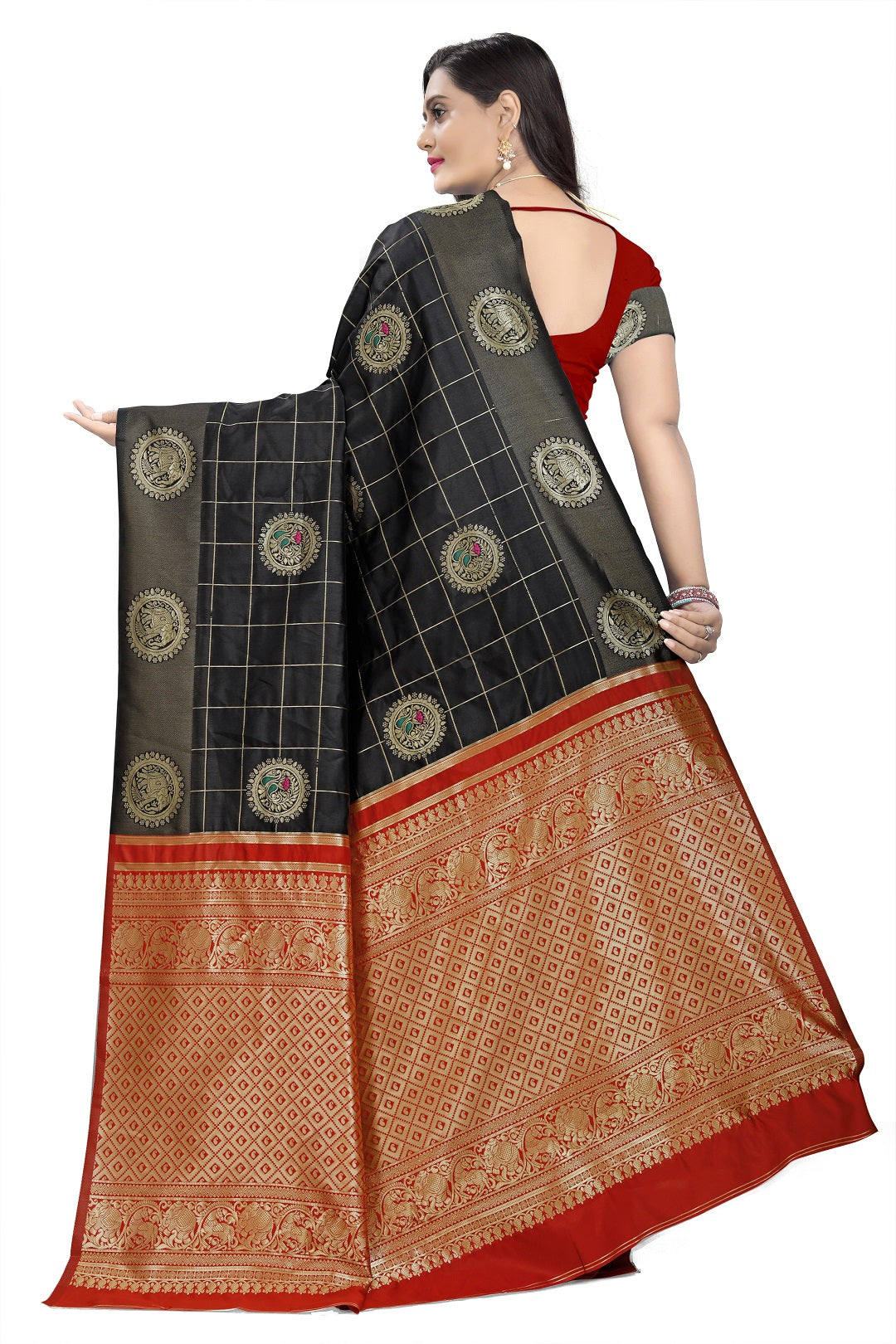 Dhiyona RV Women's Banarasi Cotton Silk With Zari weaving  Saree  ( KVD907 )