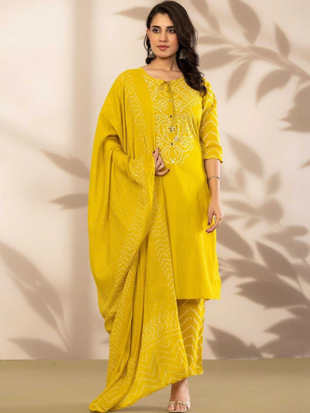 Women Ethnic Motifs Printed Regular Pure Cotton Kurta with Trousers & With Dupatta