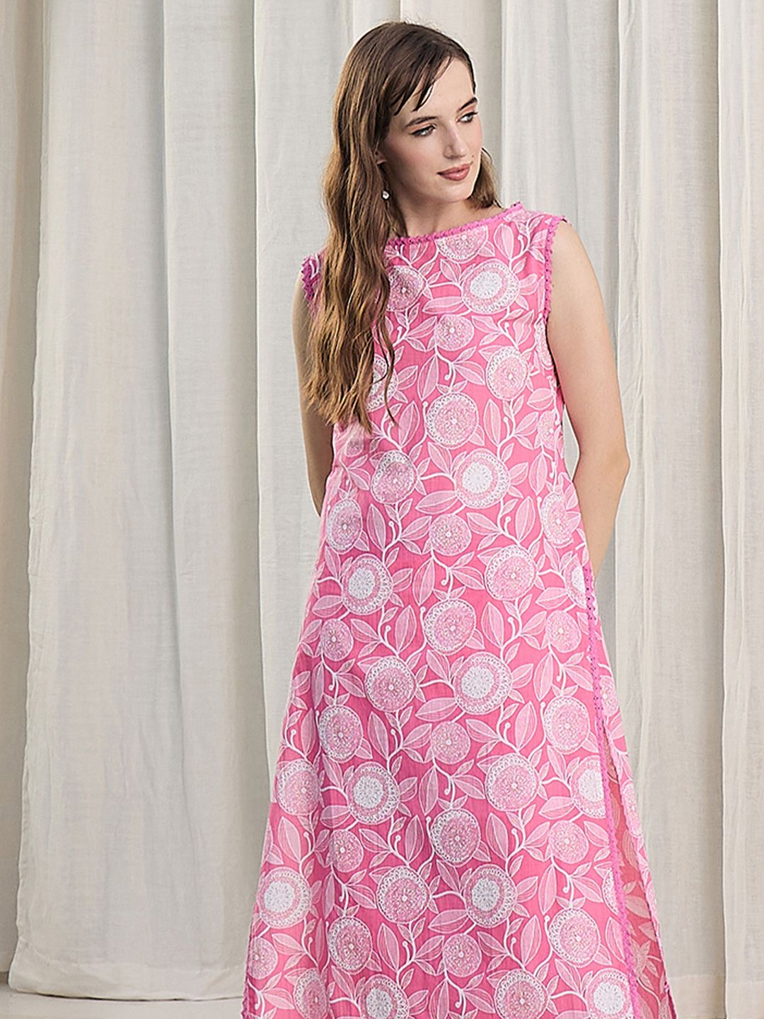 Dhiyona IE Printed Pure Cotton Tunic With Trousers