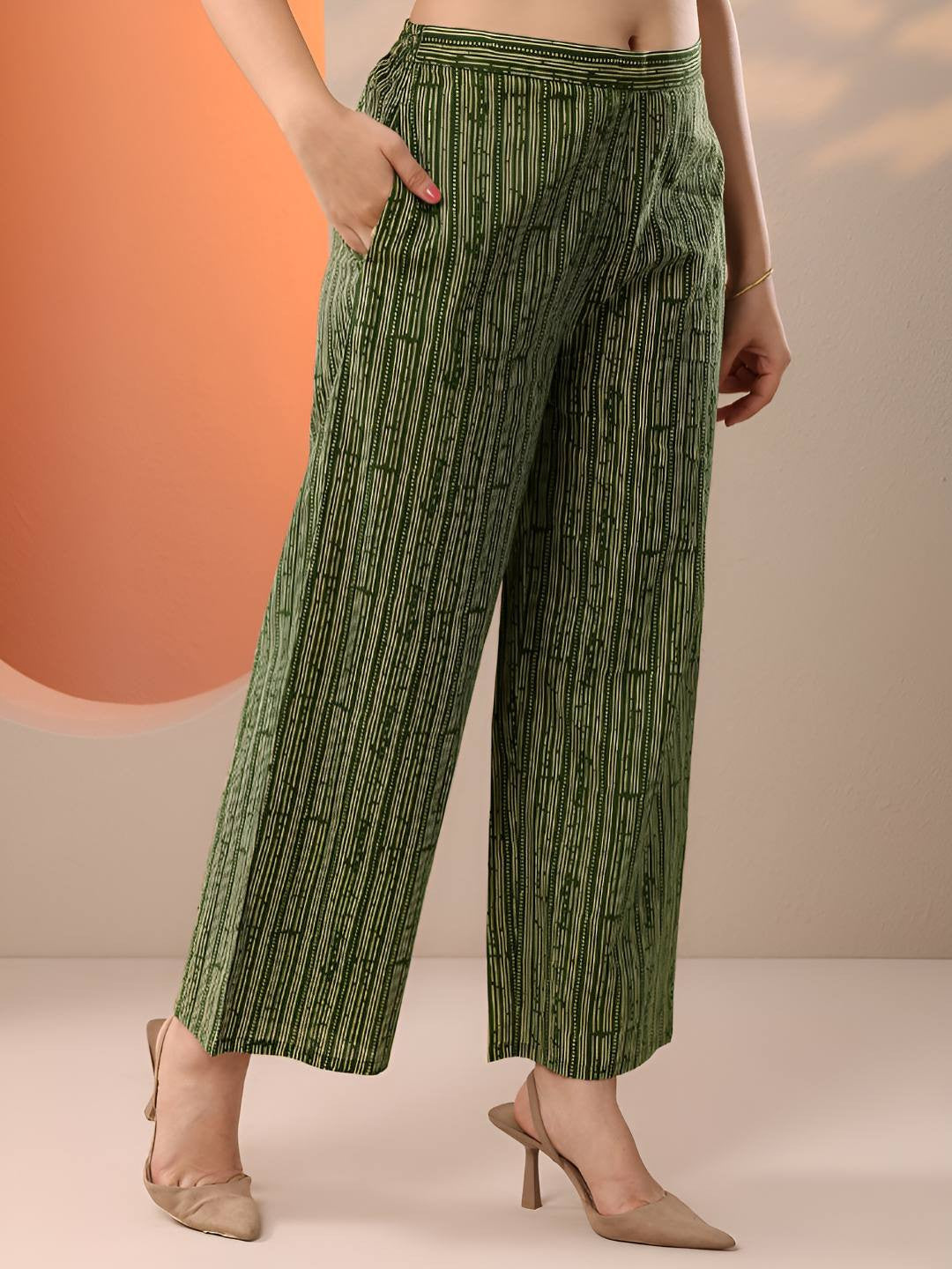 Floral Printed V-Neck Straight Kurta & Palazzos With Dupatta