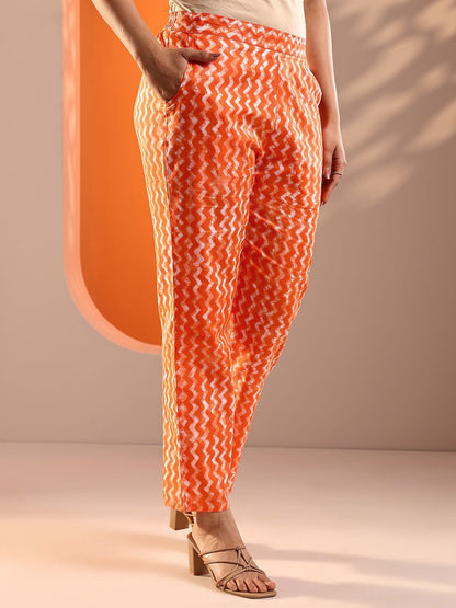 Floral Printed V-Neck Thread Work Straight Kurta With Trousers & Dupatta