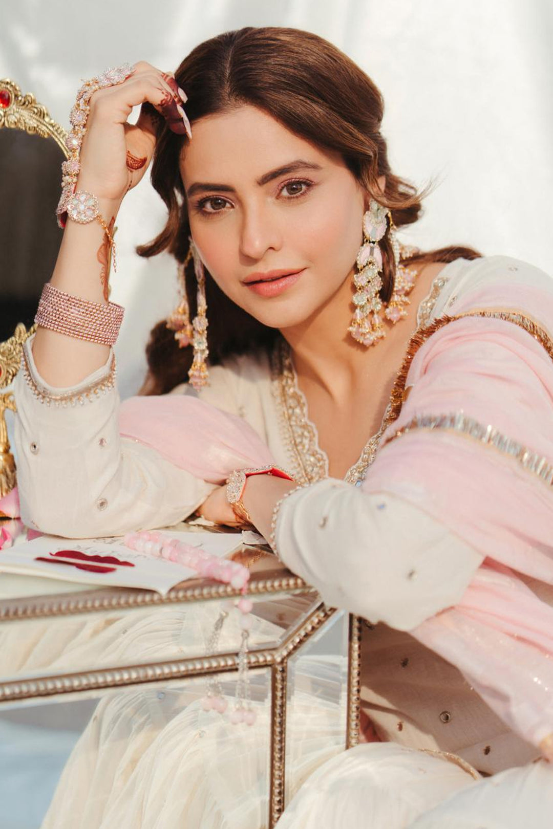 Dhiyona RS Designer Hand Embroidered Chaand Eid sharara Set