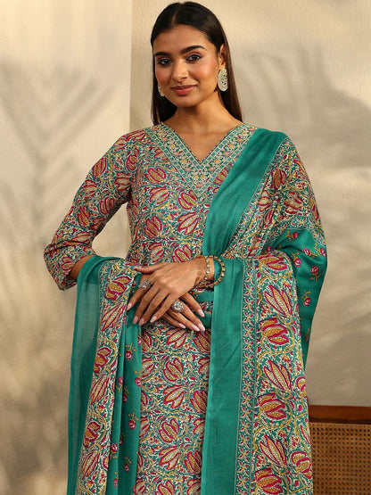 Women Ethnic Motifs Printed Regular Kurta with Trousers & With Dupatta
