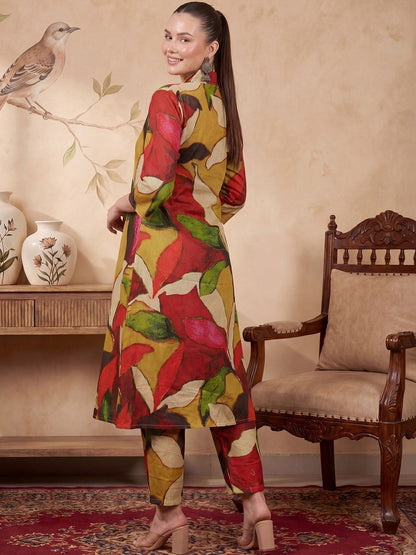 Women Printed Regular Pure Cotton Kurta with Trousers
