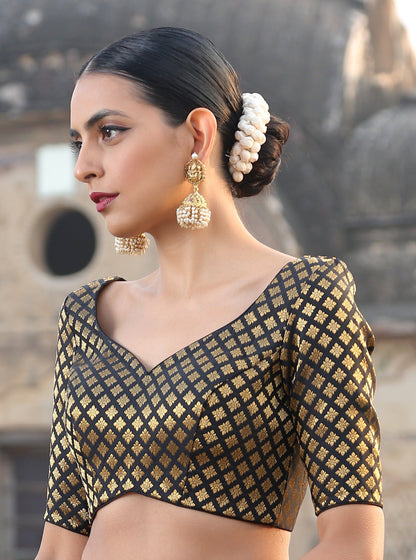 Dhiyona ST Black Brocade Blouse