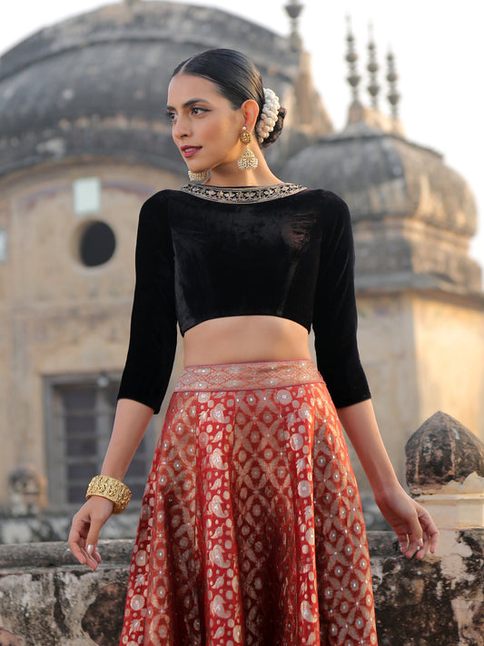 Dhiyona ST Regent Black Velvet Blouse