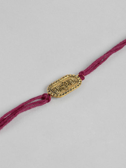 Dhiyona Unisex Set of 2 Beaded Bhai Bhabhi Rakhis With Roli & Chawal