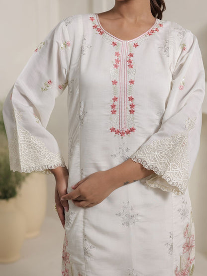 Women Floral Embroidered Kurta with Palazzos