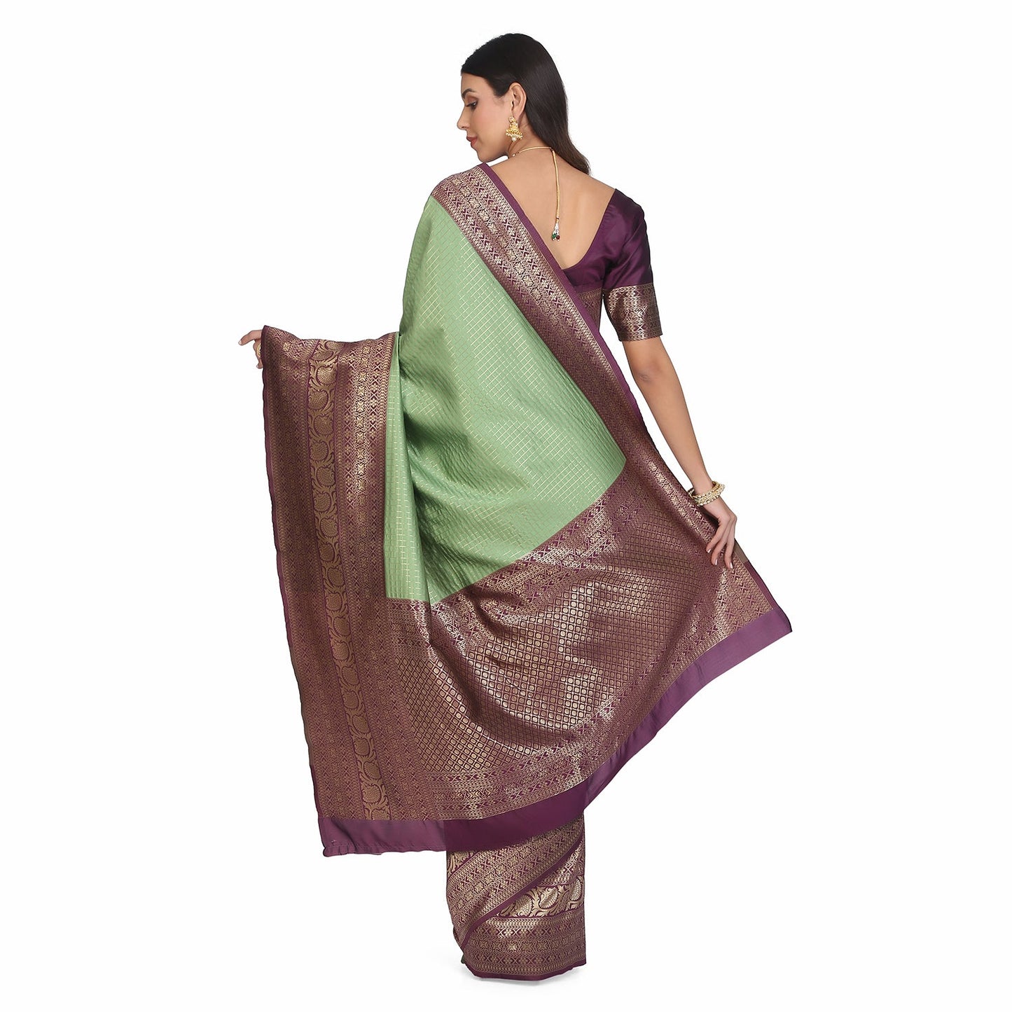 Dhiyona RV Women's Banarasi Cotton Silk With Zari weaving Saree  ( KVD1008 )
