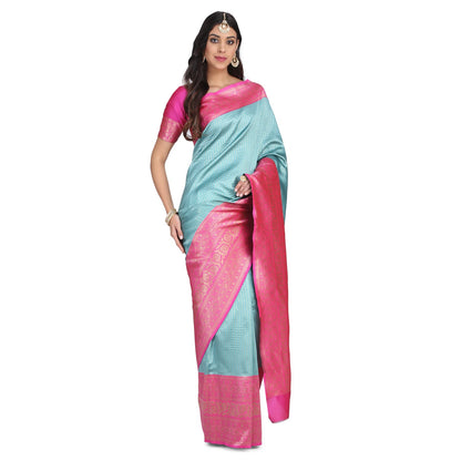 Dhiyona RV Women's Banarasi Cotton Silk With Zari weaving Saree  ( KVD1009 )