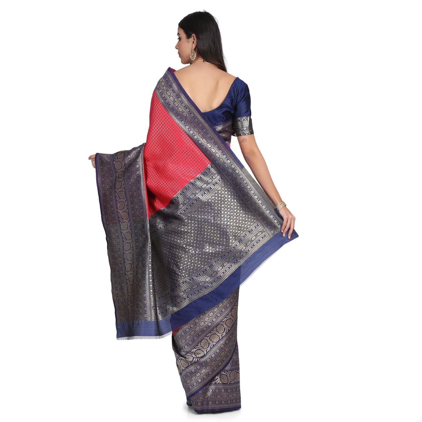 Dhiyona RV Women's Banarasi Cotton Silk With Zari weaving Saree  ( KVD1010 )