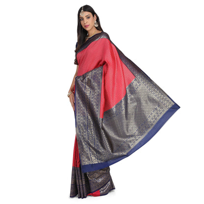 Dhiyona RV Women's Banarasi Cotton Silk With Zari weaving Saree  ( KVD1010 )