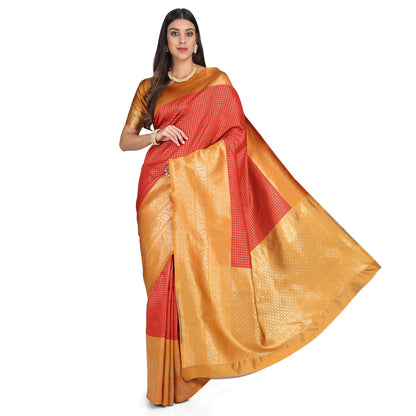 Dhiyona RV Women's Banarasi Cotton Silk With Zari weaving Saree  ( KVD1011 )