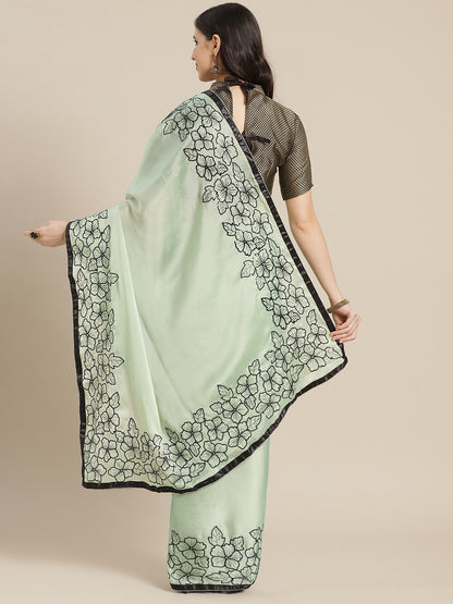 Dhiyona RV Women's Rangoli Georgette With Sequine Embroidery Floral Work Saree With Blouse ( KVD1135 )