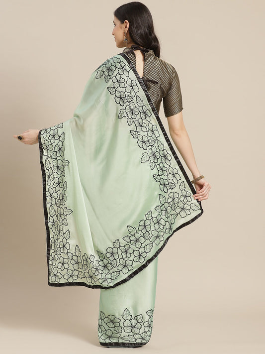 Dhiyona RV Women's Rangoli Georgette With Sequine Embroidery Floral Work Saree With Blouse ( KVD1135 )