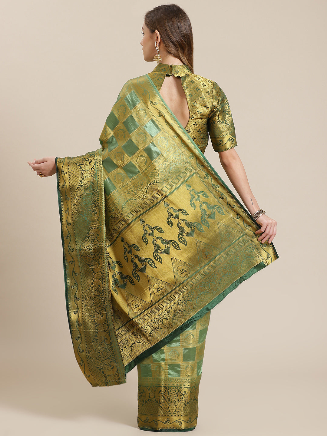 Dhiyona RV Women's Banarasi Silk With Jacquard Print Saree  ( KVD1142 )