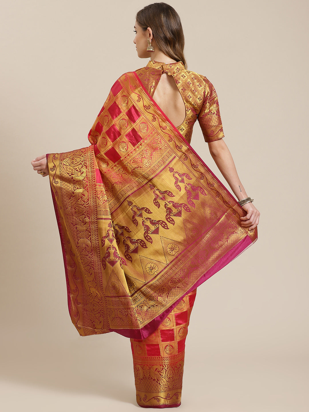 Dhiyona RV Women's Banarasi Silk With Jacquard Print Saree  ( KVD1144 )