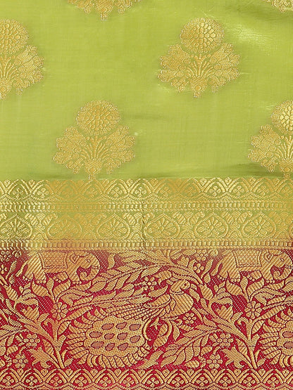 Dhiyona RV Women's Banarasi Silk With Jacquard Print Saree  ( KVD1296 )