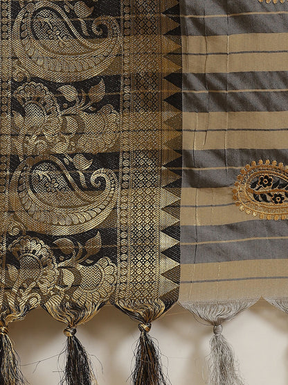 Dhiyona RV Women's Cotton Silk Saree With Zari Embroidered Work And Zari Weaving Border ( KVD1308 )