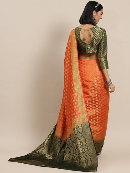 Dhiyona RV Women's Banarasi Cotton Silk With Zari weaving Saree  ( KVD1583 )