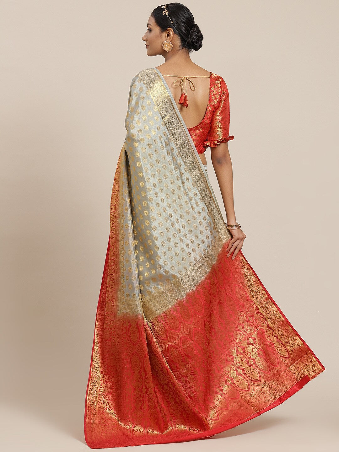 Dhiyona RV Women's Banarasi Cotton Silk With Zari weaving Saree  ( KVD1584 )