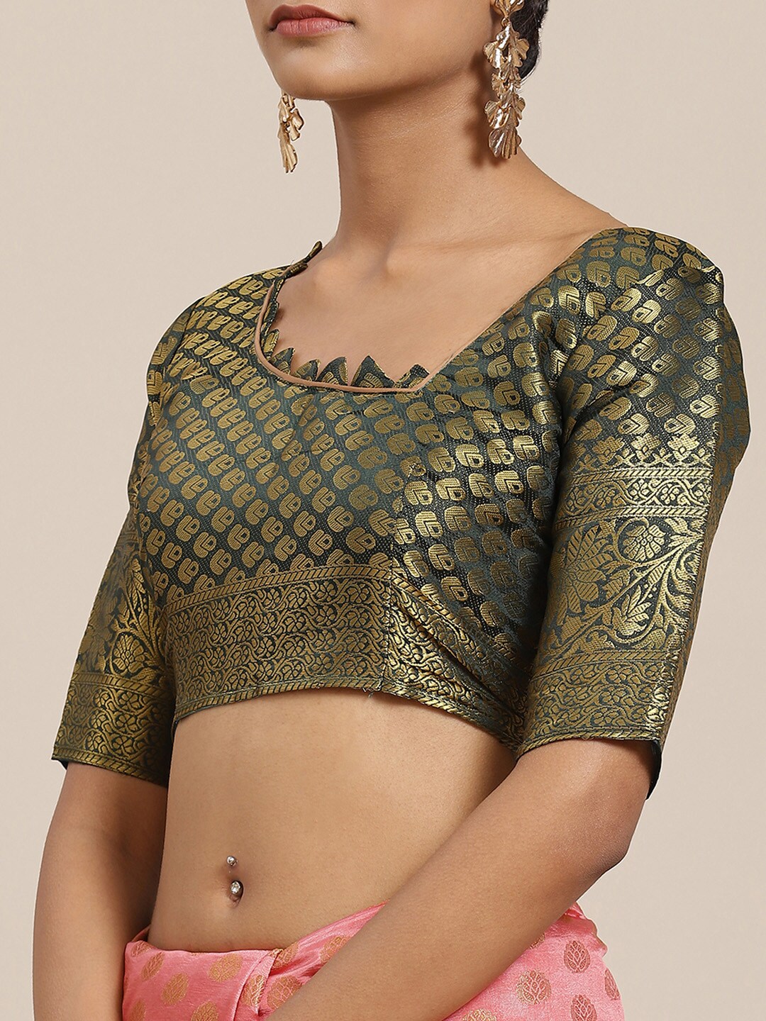 Dhiyona RV Women's Banarasi Cotton Silk With Zari weaving Saree  ( KVD1586 )