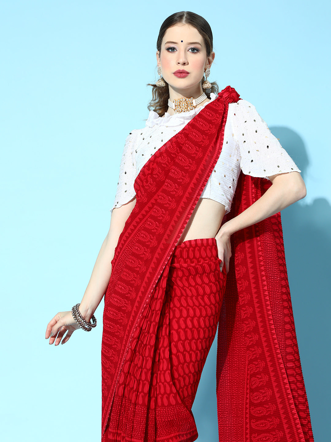 Dhiyona RV Women's Full Crushed Georgette Digital Printed  Exclusive Saree ( KVD1625 )