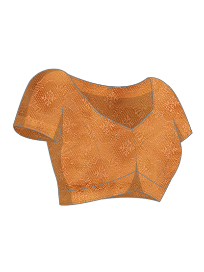Dhiyona RV Women's Royal Banarasi Cotton Silk Zari Woven Saree with Matching Blouse ( KVD1695 )