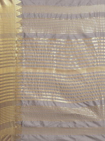 Dhiyona RV Women's Assam Silk With Golden Broad Border Saree  ( KVD1718 )