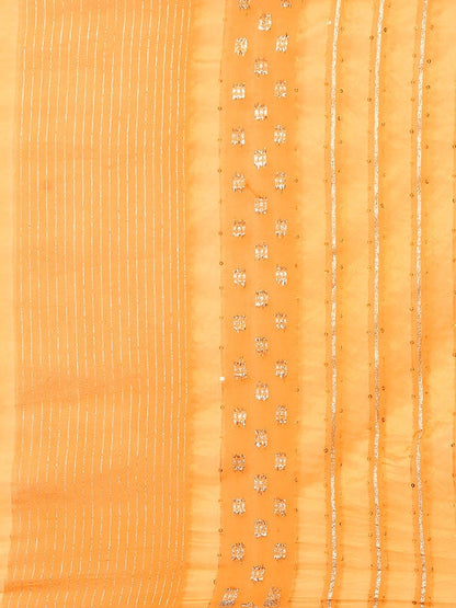 Dhiyona RV Women's Premium Soft Banarasi Cotton Tie-Dye Saree with Zari & Sequins Weaving With Blouse ( KVD1901 )