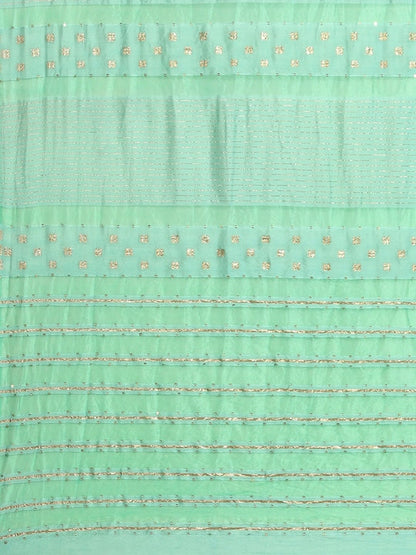 Dhiyona RV Women's Premium Soft Banarasi Cotton Tie-Dye Saree with Zari & Sequins Weaving With Blouse ( KVD1902 )