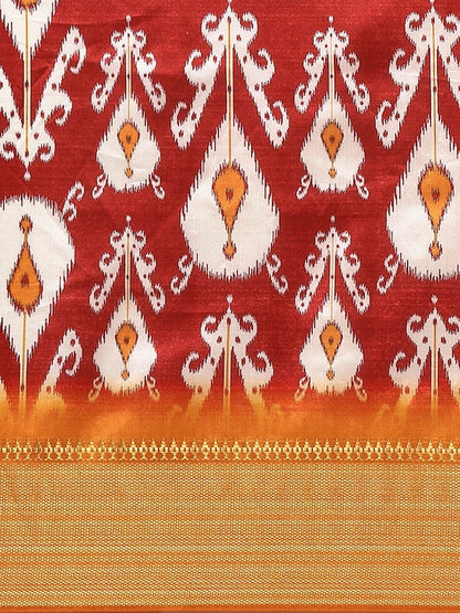 Dhiyona RV Women's Luxurious Banarasi Silk Digital Print Saree with Zari Woven Rich Pallu With Blouse ( KVD1904 )