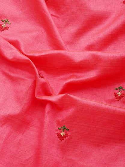 Dhiyona RV Women's Assam Silk Colorful Thread Embroidered Saree ( KVD1931 )
