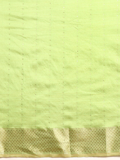 Dhiyona RV Women's Designer Assam Cotton Silk Saree with Golden Border & Sequins Weaving With Blouse ( KVD2013 )