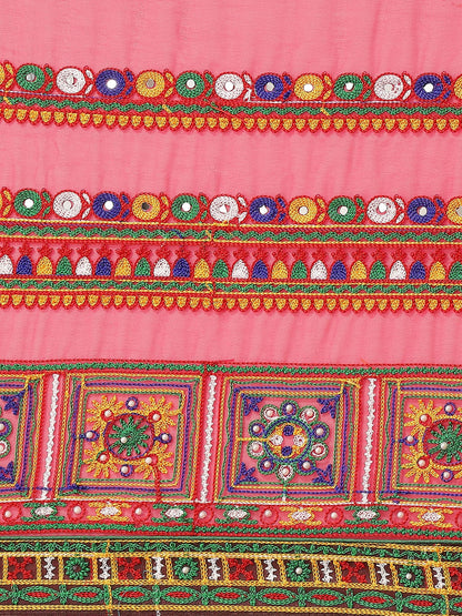 Dhiyona RV Women's Georgette With heavy Kutchi Embroidered Work Saree ( KVD716 )