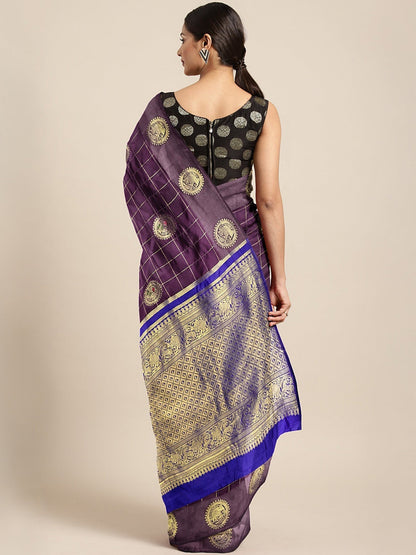 Dhiyona RV Women's Banarasi Cotton Silk With Zari weaving  Saree  ( KVD909 )