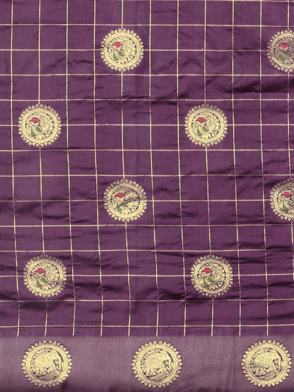 Dhiyona RV Women's Banarasi Cotton Silk With Zari weaving  Saree  ( KVD909 )