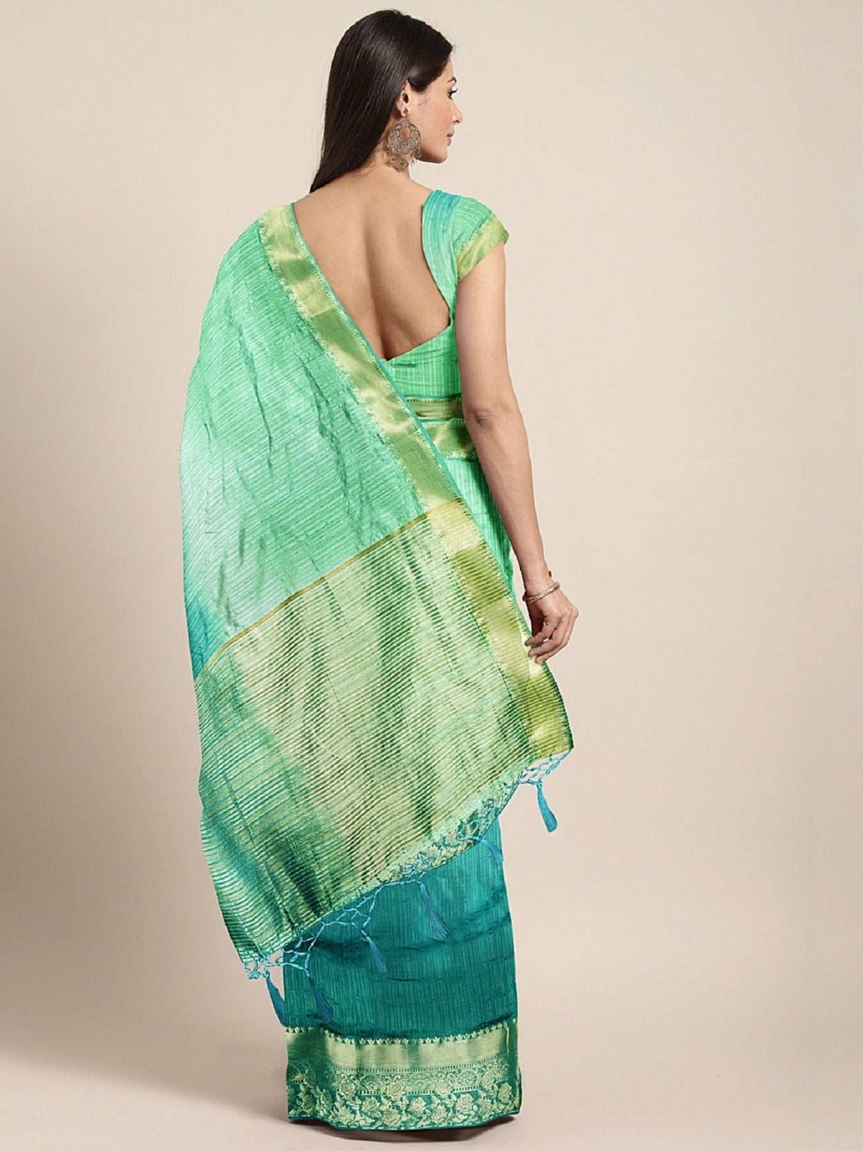 Dhiyona RV Women's Banarasi Silk With Silver and Golden Jacquard Print Saree  ( KVD914 )