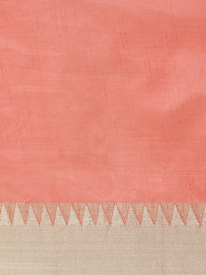 Dhiyona RV Women's Assam Silk With Golden Broad Border Saree  ( KVD987 )