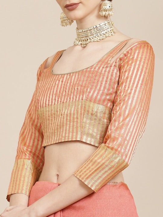 Dhiyona RV Women's Assam Silk With Golden Broad Border Saree  ( KVD987 )