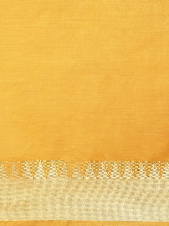 Dhiyona RV Women's Assam Silk With Golden Broad Border Saree  ( KVD988 )