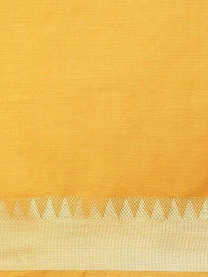 Dhiyona RV Women's Assam Silk With Golden Broad Border Saree  ( KVD988 )