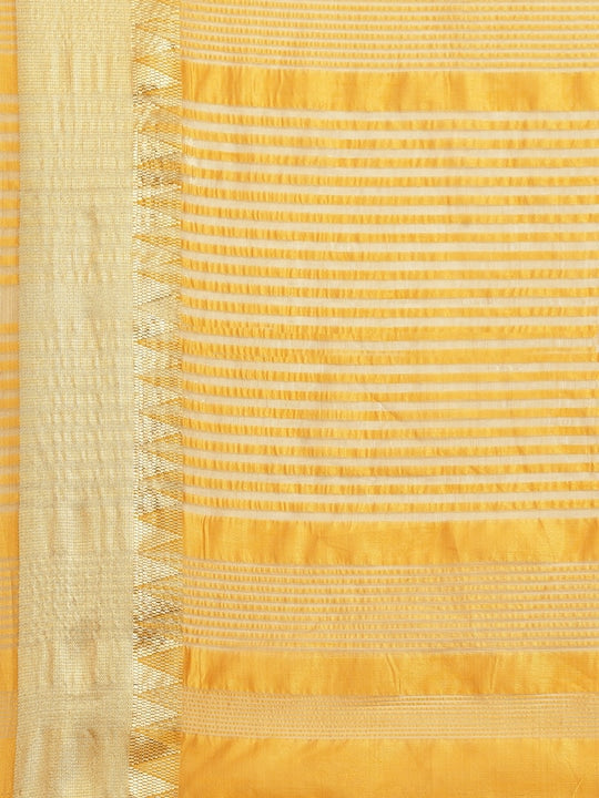 Dhiyona RV Women's Assam Silk With Golden Broad Border Saree  ( KVD988 )