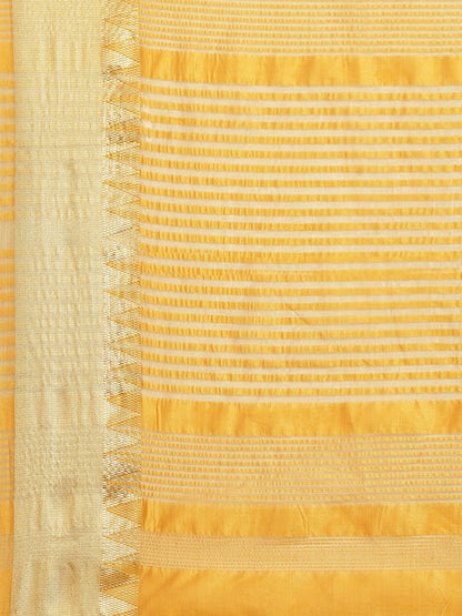 Dhiyona RV Women's Assam Silk With Golden Broad Border Saree  ( KVD988 )